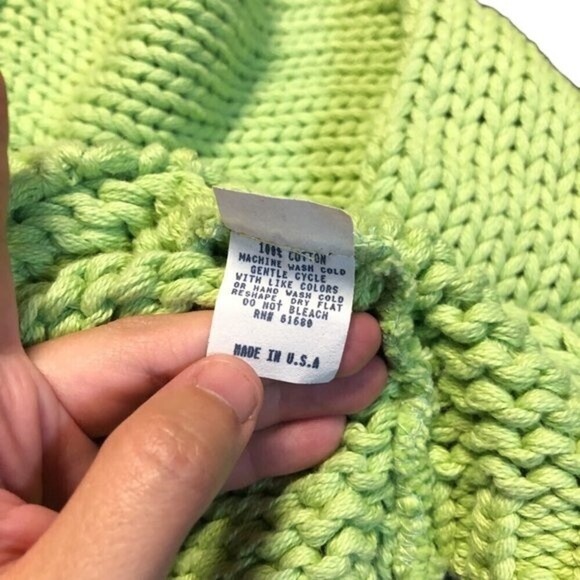 525 America Lime Green Thick Knit Sweater - Picture 6 of 7